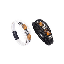 Tiger Eye Stone Multi-Layer Braided Leather Couple Bracelets