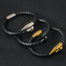 Unique Braided Leather Nail Cuff Bracelets For Couples