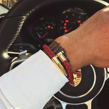Unique Braided Leather Nail Cuff Bracelets For Couples