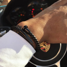 Unique Braided Leather Nail Cuff Bracelets For Couples