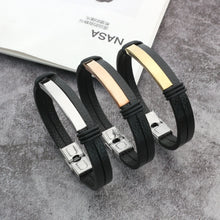 Custom Engraved His And Hers Leather Couple Bracelets