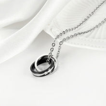 Unique Love Interlocking Ring Necklaces For Couples In Titanium - CoupleSets