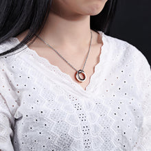 Unique Love Interlocking Ring Necklaces For Couples In Titanium - CoupleSets