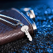 I Love You Lock And Key Matching Heart Couple Necklaces In Titanium - CoupleSets