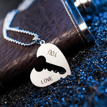 I Love You Lock And Key Matching Heart Couple Necklaces In Titanium - CoupleSets
