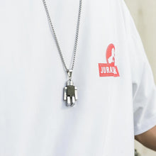 Engravable Cute Robot Couple Necklaces In Titanium - CoupleSets