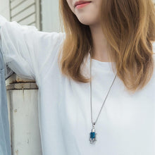 Engravable Cute Robot Couple Necklaces In Titanium - CoupleSets