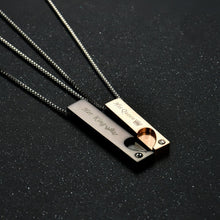 Her King His Queen Matching Heart Couple Necklaces In Titanium - CoupleSets