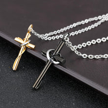 Unique Matching Cross Necklaces For Couples In Titanium - CoupleSets