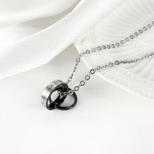 I Will Always Be With You Matching Interlocking Rings Couple Necklaces In Titanium - CoupleSets