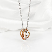 I Will Always Be With You Matching Interlocking Rings Couple Necklaces In Titanium - CoupleSets