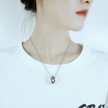 I Will Always Be With You Matching Interlocking Rings Couple Necklaces In Titanium - CoupleSets