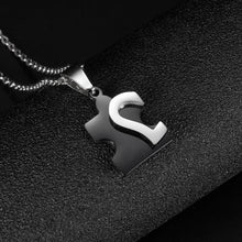 Engravable Matching Heart Puzzle Piece Necklace For Couples In Titanium - CoupleSets