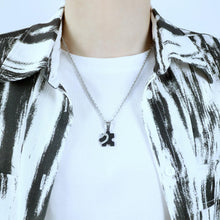 Engravable Matching Heart Puzzle Piece Necklace For Couples In Titanium - CoupleSets