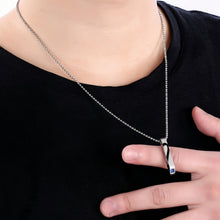 Her King His Queen Matching Heart Bar Necklaces For Couples In Titanium - CoupleSets