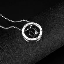 Keep Me In Your Heart Matching Crown Ring Necklaces For Couples In Titanium - CoupleSets