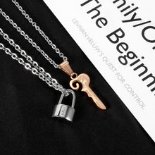 Engravable Matching Lock And Key Necklaces For Couples In Titanium - CoupleSets