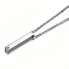 Engravable Simple Bar Necklaces For Couples In Titanium - CoupleSets