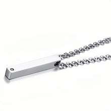 Engravable Simple Bar Necklaces For Couples In Titanium - CoupleSets