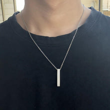 Engravable Simple Bar Necklaces For Couples In Titanium - CoupleSets