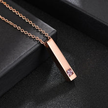 Engravable Black And Rose Matching Bar Couple Necklaces In Titanium - CoupleSets