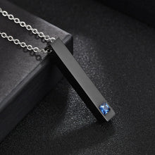 Engravable Black And Rose Matching Bar Couple Necklaces In Titanium - CoupleSets