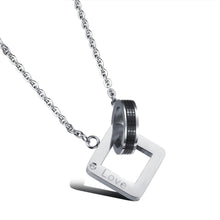 Love Forever Matching Interlocking Couple Necklaces In Titanium - CoupleSets