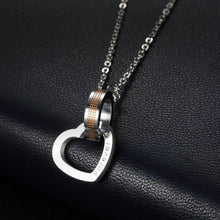 Love Forever Matching Interlocking Couple Necklaces In Titanium - CoupleSets