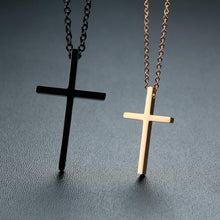 Engravable Matching Cross Pendant Couple Necklaces In Titanium - CoupleSets