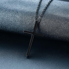 Engravable Matching Cross Pendant Couple Necklaces In Titanium - CoupleSets