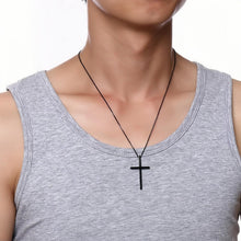 Engravable Matching Cross Pendant Couple Necklaces In Titanium - CoupleSets