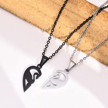Unique Cute Matching Heart Necklaces For Couples In Titanium - CoupleSets