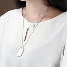 Engravable Simple Pendant Necklace For Couples In Titanium - CoupleSets