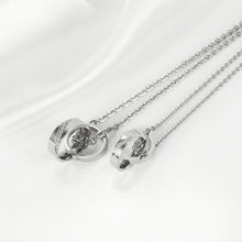 Unique Forever Love Interlocking Ring Necklaces For Couples In Titanium - CoupleSets