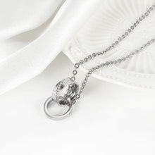 Unique Forever Love Interlocking Ring Necklaces For Couples In Titanium - CoupleSets