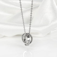 Unique Forever Love Interlocking Ring Necklaces For Couples In Titanium - CoupleSets
