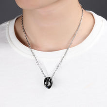 Unique Her King His Queen Interlocking Ring Couple Necklaces In Titanium - CoupleSets