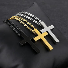 Engravable Cross Pendant Couple Necklaces In Titanium - CoupleSets