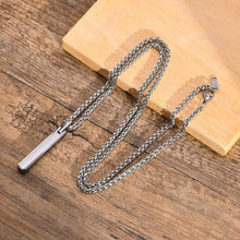 Engravable Simple Bar Necklace For Couples In Tungsten - CoupleSets