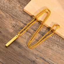 Engravable Simple Bar Necklace For Couples In Tungsten - CoupleSets