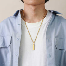 Engravable Simple Bar Necklace For Couples In Tungsten - CoupleSets