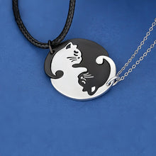 Engravable Cute Cat Matching Couple Necklaces In Sterling Silver - CoupleSets