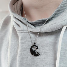 Engravable Cute Cat Matching Couple Necklaces In Sterling Silver - CoupleSets