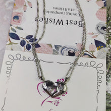 Engravable Matching Heart Couple Magnetic Necklaces In Sterling Silver - CoupleSets