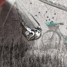 Engravable Matching Heart Couple Magnetic Necklaces In Sterling Silver - CoupleSets