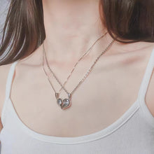 Engravable Matching Heart Couple Magnetic Necklaces In Sterling Silver - CoupleSets