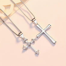 Engravable Matching Cross Necklace For Couples In Sterling Silver - CoupleSets
