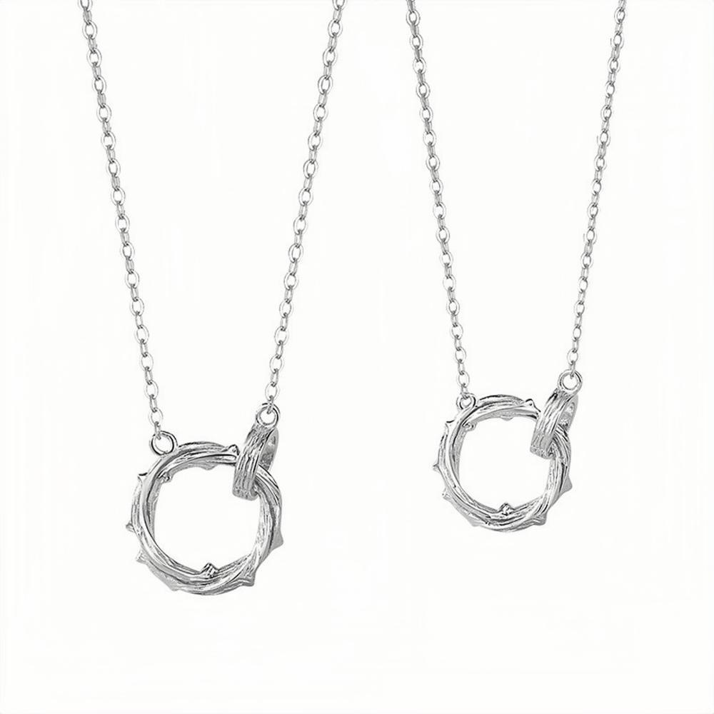 Unique Thorns Knot Matching Necklace For Couples In Sterling Silver - CoupleSets