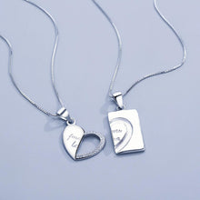 Engravable Forever Love Matching Heart Couple Necklaces In Sterling Silver - CoupleSets