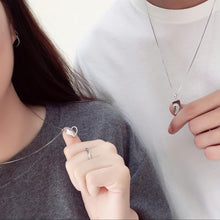 Engravable Forever Love Matching Heart Couple Necklaces In Sterling Silver - CoupleSets